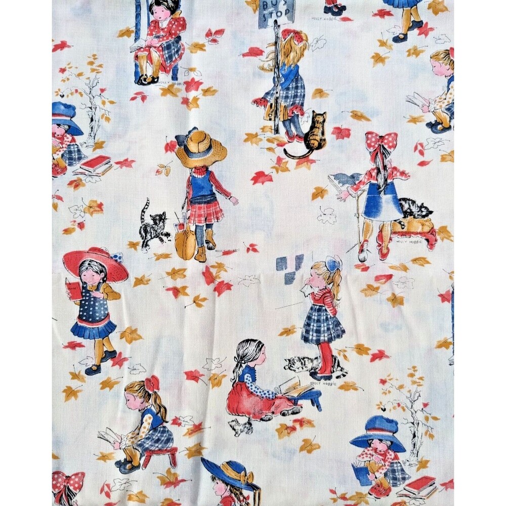 Vintage Holly Hobbie Fabric by American Greetings Cute Girls & Cats 44" x 1.5 YD